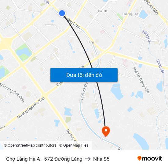 Chợ Láng Hạ A - 572 Đường Láng to Nhà S5 map