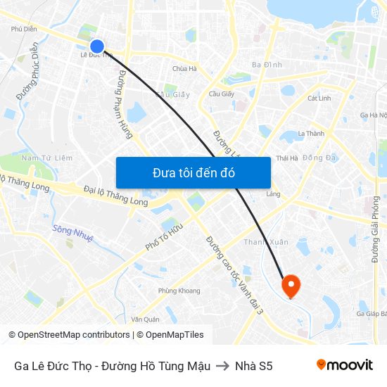 Ga Lê Đức Thọ - Đường Hồ Tùng Mậu to Nhà S5 map