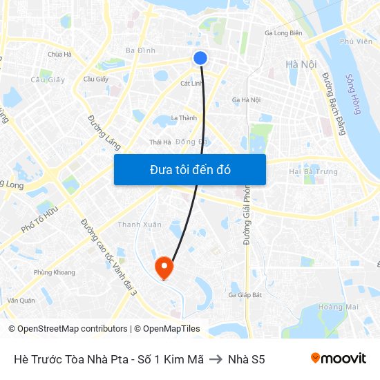 Hè Trước Tòa Nhà Pta - Số 1 Kim Mã to Nhà S5 map