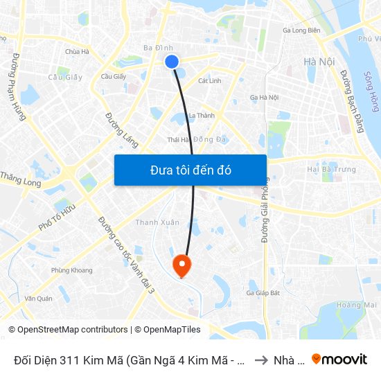 Đối Diện 311 Kim Mã (Gần Ngã 4 Kim Mã - Vạn Bảo) to Nhà S5 map