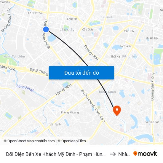 Đối Diện Bến Xe Khách Mỹ Đình - Phạm Hùng (Cột Trước) to Nhà S5 map