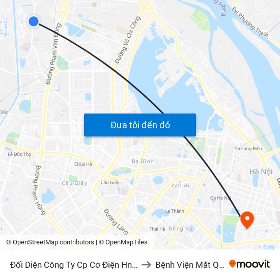 Đối Diện Công Ty Cp Cơ Điện Hn- Đường Đức Thắng to Bệnh Viện Mắt Quốc Tế Dnd map