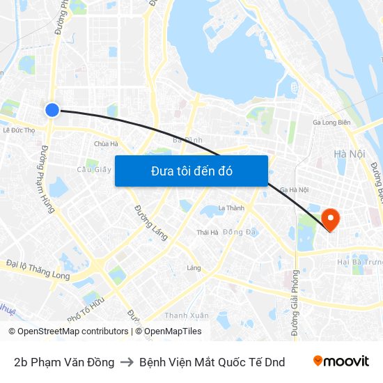 2b Phạm Văn Đồng to Bệnh Viện Mắt Quốc Tế Dnd map