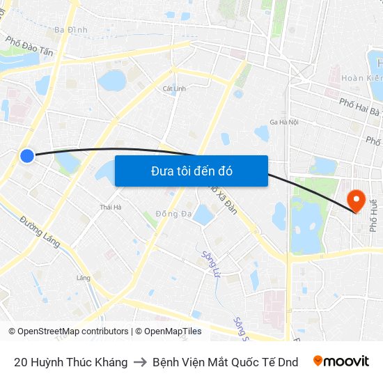 20 Huỳnh Thúc Kháng to Bệnh Viện Mắt Quốc Tế Dnd map