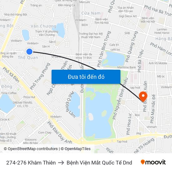 274-276 Khâm Thiên to Bệnh Viện Mắt Quốc Tế Dnd map