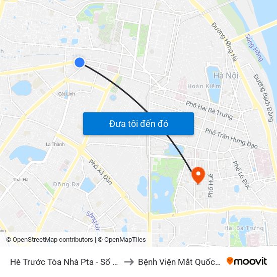 Hè Trước Tòa Nhà Pta - Số 1 Kim Mã to Bệnh Viện Mắt Quốc Tế Dnd map