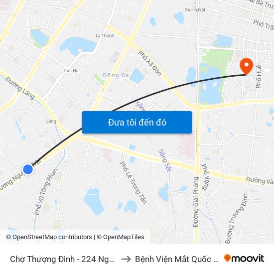 Chợ Thượng Đình - 224 Nguyễn Trãi to Bệnh Viện Mắt Quốc Tế Dnd map