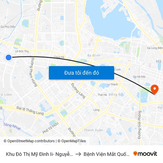 Khu Đô Thị Mỹ Đình Ii- Nguyễn Cơ Thạch to Bệnh Viện Mắt Quốc Tế Dnd map