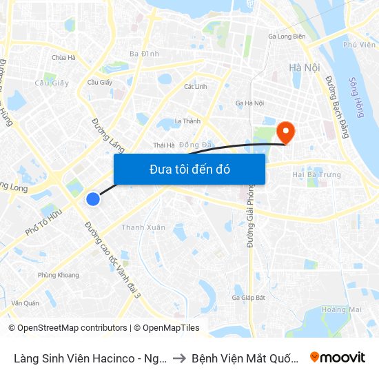 Làng Sinh Viên Hacinco - Nguyễn Tuân to Bệnh Viện Mắt Quốc Tế Dnd map