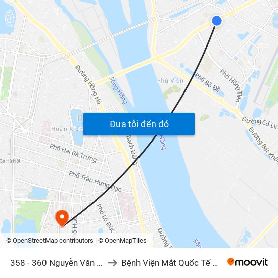 358 - 360 Nguyễn Văn Cừ to Bệnh Viện Mắt Quốc Tế Dnd map