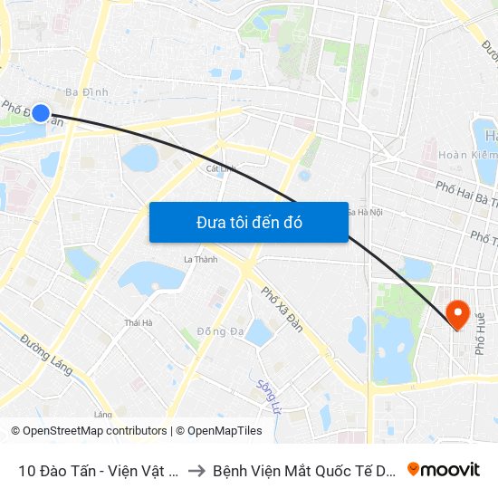 10 Đào Tấn - Viện Vật Lý to Bệnh Viện Mắt Quốc Tế Dnd map