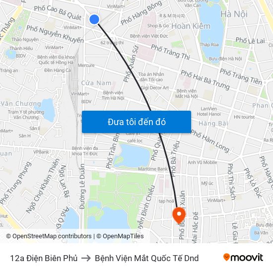 12a Điện Biên Phủ to Bệnh Viện Mắt Quốc Tế Dnd map