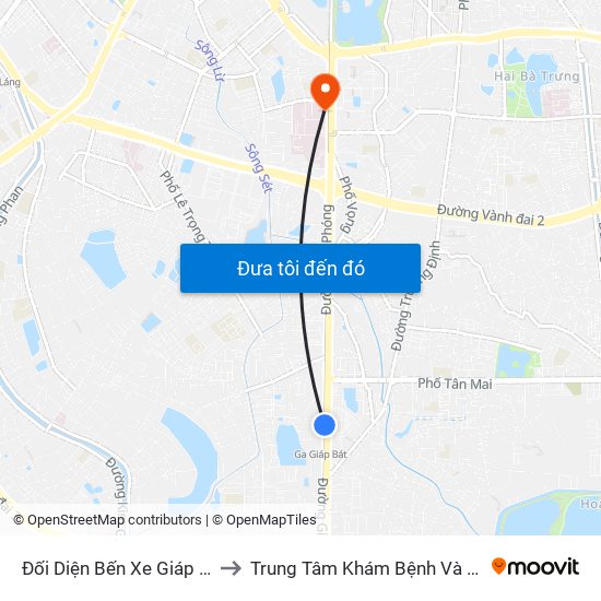 Đối Diện Bến Xe Giáp Bát - Giải Phóng to Trung Tâm Khám Bệnh Và Điều Trị Trong Ngày map