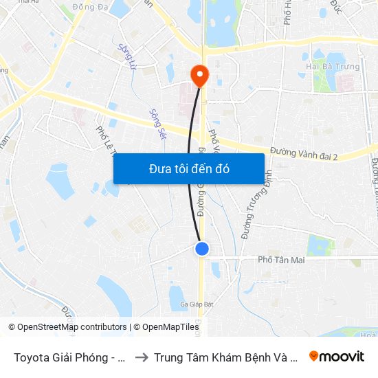 Toyota Giải Phóng - 807 Giải Phóng to Trung Tâm Khám Bệnh Và Điều Trị Trong Ngày map