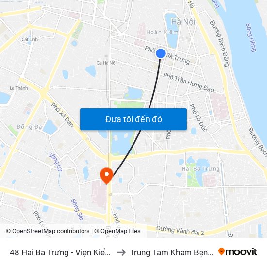 48 Hai Bà Trưng - Viện Kiểm Nghiệm Thuốc Trung Ương to Trung Tâm Khám Bệnh Và Điều Trị Trong Ngày map