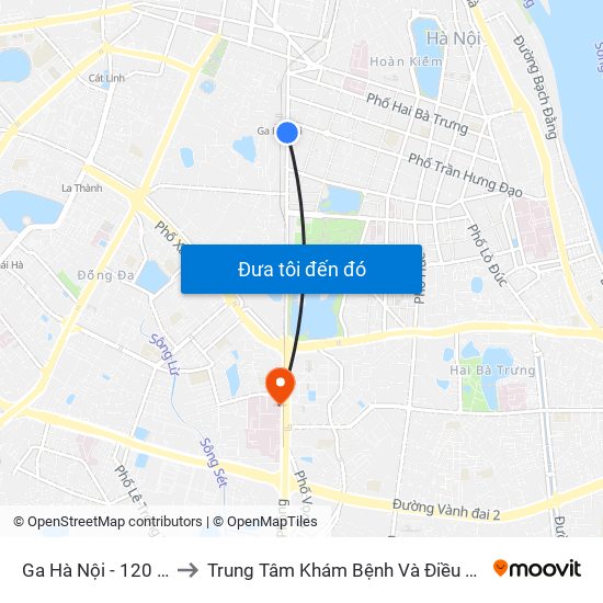 Ga Hà Nội - 120 Lê Duẩn to Trung Tâm Khám Bệnh Và Điều Trị Trong Ngày map