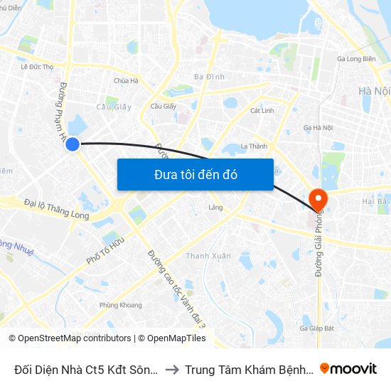 Đối Diện Nhà Ct5 Kđt Sông Đà Mỹ Đình - Phạm Hùng to Trung Tâm Khám Bệnh Và Điều Trị Trong Ngày map