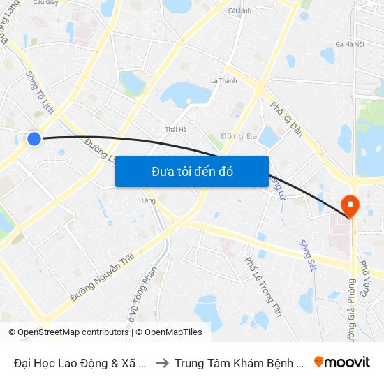 Đại Học Lao Động & Xã Hội - 43 Trần Duy Hưng to Trung Tâm Khám Bệnh Và Điều Trị Trong Ngày map