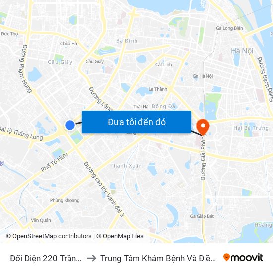 Đối Diện 220 Trần Duy Hưng to Trung Tâm Khám Bệnh Và Điều Trị Trong Ngày map