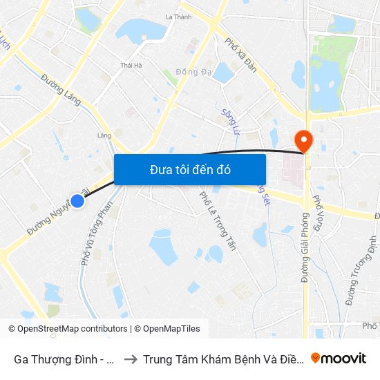 Ga Thượng Đình - Nguyễn Trãi to Trung Tâm Khám Bệnh Và Điều Trị Trong Ngày map