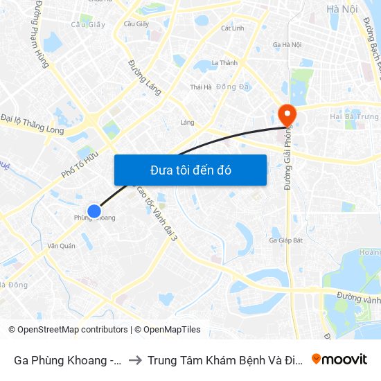 Ga Phùng Khoang - 81 Trần Phú to Trung Tâm Khám Bệnh Và Điều Trị Trong Ngày map