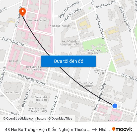 48 Hai Bà Trưng - Viện Kiểm Nghiệm Thuốc Trung Ương to Nhà B3 map