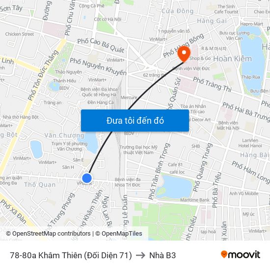 78-80a Khâm Thiên (Đối Diện 71) to Nhà B3 map