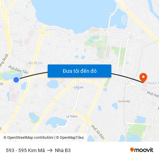 593 - 595 Kim Mã to Nhà B3 map