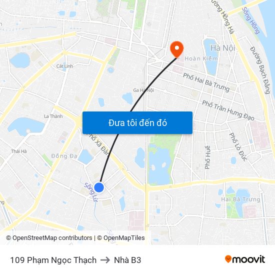 109 Phạm Ngọc Thạch to Nhà B3 map