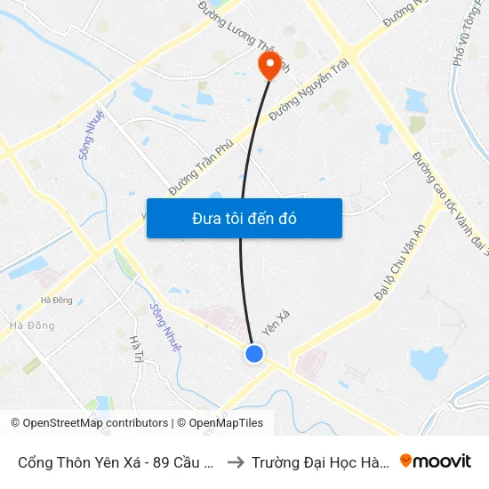 Cổng Thôn Yên Xá - 89 Cầu Bươu to Trường Đại Học Hà Nội map