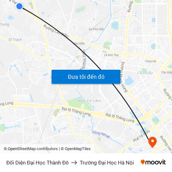 Đối Diện Đại Học Thành Đô to Trường Đại Học Hà Nội map