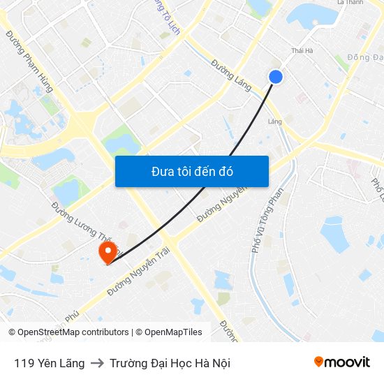 119 Yên Lãng to Trường Đại Học Hà Nội map