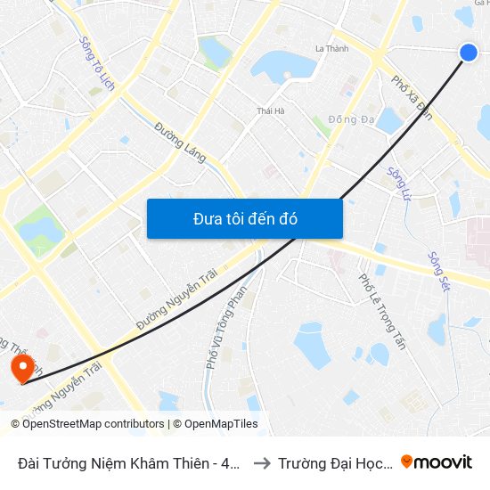 Đài Tưởng Niệm Khâm Thiên - 45 Khâm Thiên to Trường Đại Học Hà Nội map