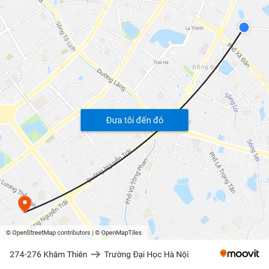 274-276 Khâm Thiên to Trường Đại Học Hà Nội map