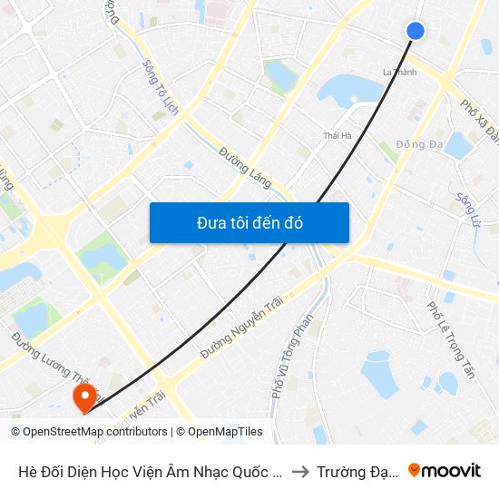 Hè Đối Diện Học Viện Âm Nhạc Quốc Gia Việt Nam - Qua Ngõ Quan Thổ 1 to Trường Đại Học Hà Nội map