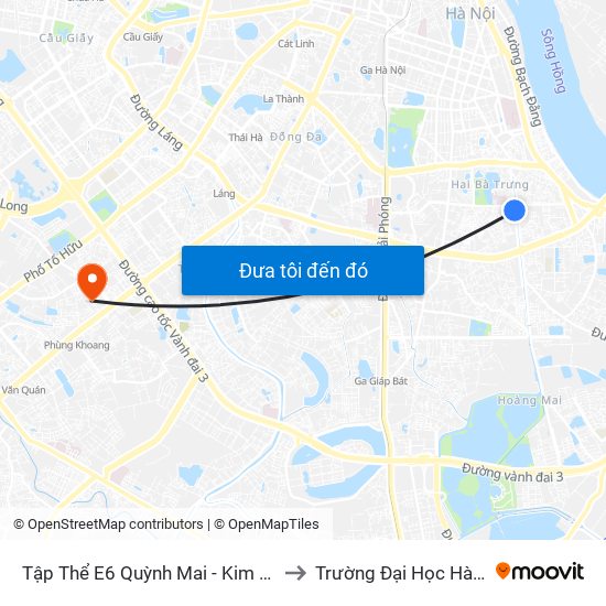 Tập Thể E6 Quỳnh Mai - Kim Ngưu to Trường Đại Học Hà Nội map