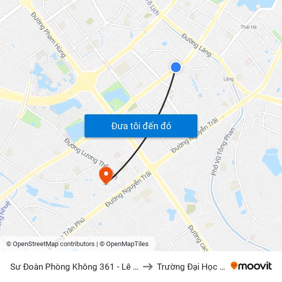 Sư Đoàn Phòng Không 361 - Lê Văn Lương to Trường Đại Học Hà Nội map