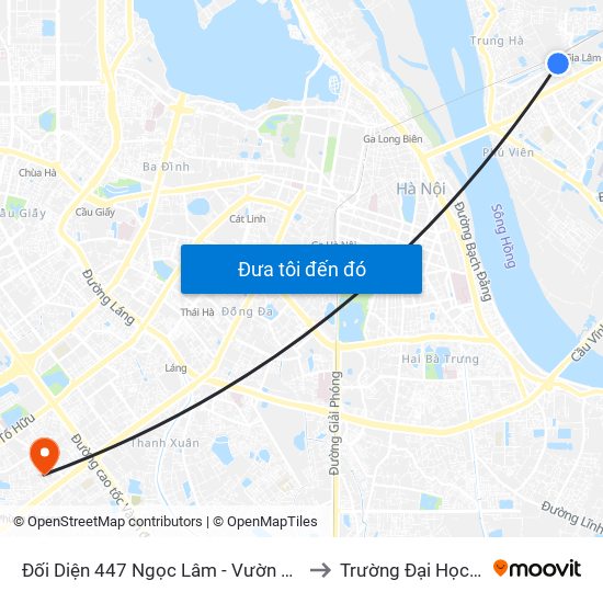 Đối Diện 447 Ngọc Lâm - Vườn Hoa Gia Lâm to Trường Đại Học Hà Nội map