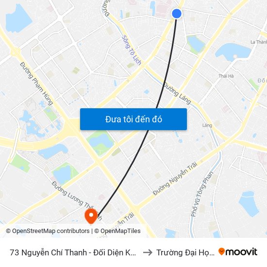 73 Nguyễn Chí Thanh - Đối Diện Khách Sạn Bảo Sơn to Trường Đại Học Hà Nội map