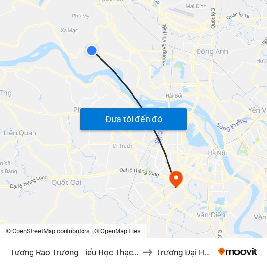 Tường Rào Trường Tiểu Học Thạch Đà B - Thạch Đà to Trường Đại Học Hà Nội map