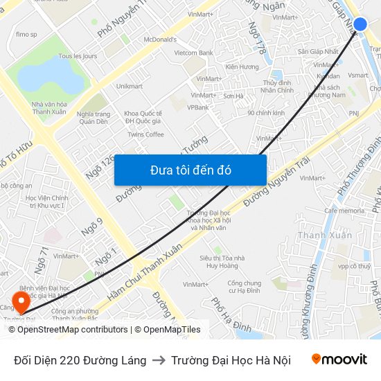 Đối Diện 220 Đường Láng to Trường Đại Học Hà Nội map