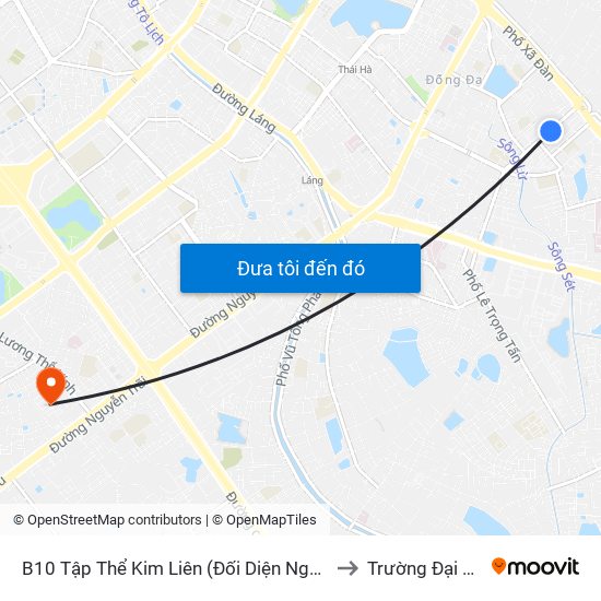 B10 Tập Thể Kim Liên (Đối Diện Ngõ 46b Phạm Ngọc Thạch) to Trường Đại Học Hà Nội map