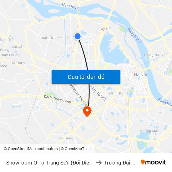 Showroom Ô Tô Trung Sơn (Đối Diện 315 Phạm Văn Đồng) to Trường Đại Học Hà Nội map
