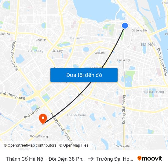 Thành Cổ Hà Nội - Đối Diện 38 Phan Đình Phùng to Trường Đại Học Hà Nội map
