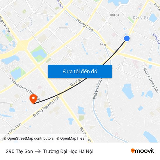 290 Tây Sơn to Trường Đại Học Hà Nội map