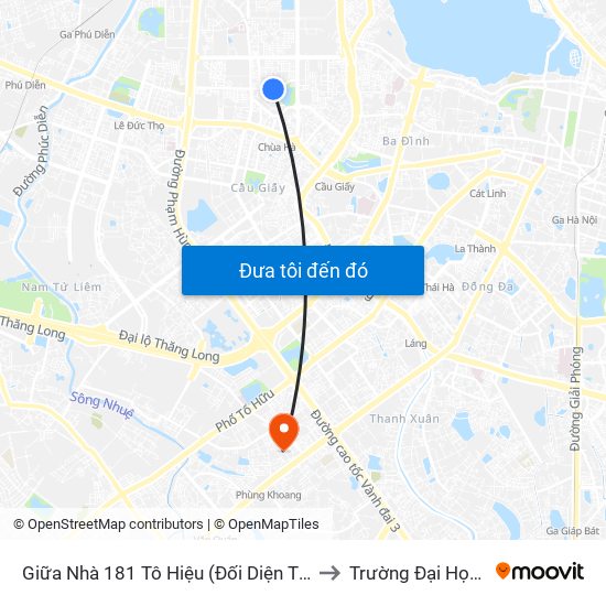 Giữa Nhà 181 Tô Hiệu (Đối Diện Thcs Nghĩa Tân) to Trường Đại Học Hà Nội map