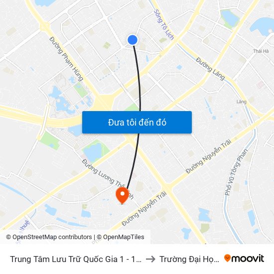 Trung Tâm Lưu Trữ Quốc Gia 1 - 18 Vũ Phạm Hàm to Trường Đại Học Hà Nội map