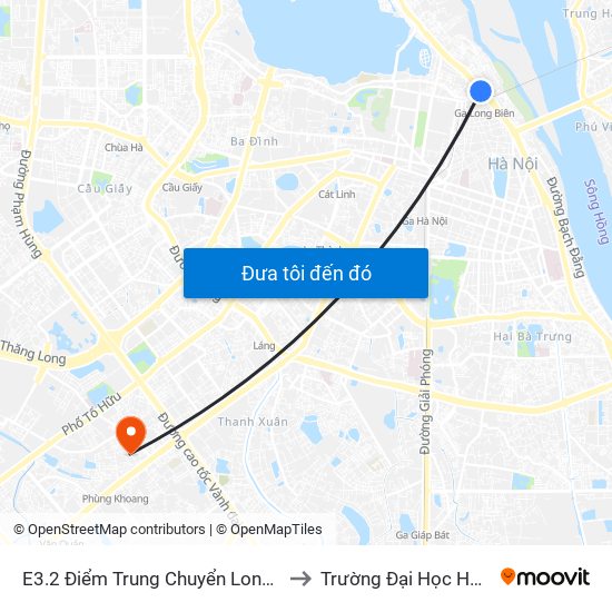 E3.2 Điểm Trung Chuyển Long Biên to Trường Đại Học Hà Nội map