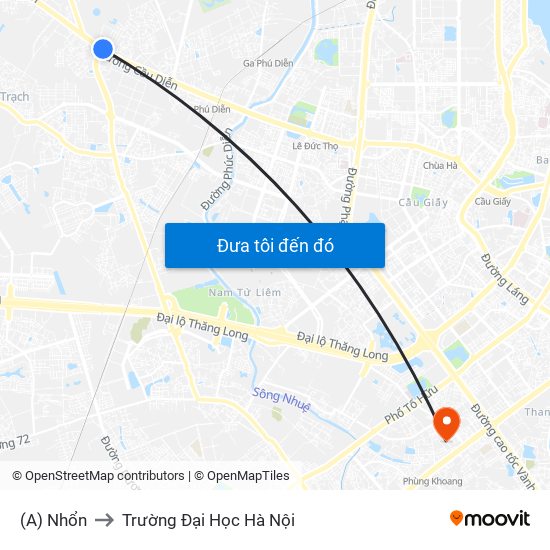 (A) Nhổn to Trường Đại Học Hà Nội map