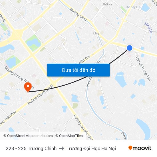 223 - 225 Trường Chinh to Trường Đại Học Hà Nội map